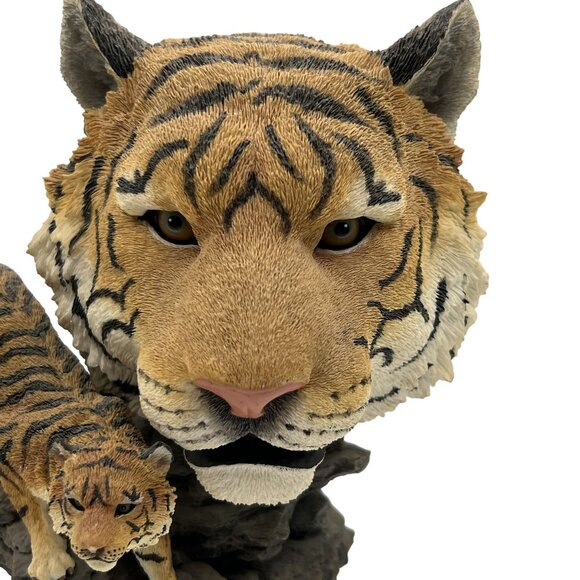 Vintage Bengal Tiger Bust & Full Body RARE Statue Collectible Wildlife Decor - Picture 2 of 12